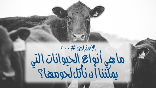صورة الغلاف لموضوع الإعتراض ٢٠٠، ما هي أنواع الحيوانات التي يمكننا أن نأكلها؟